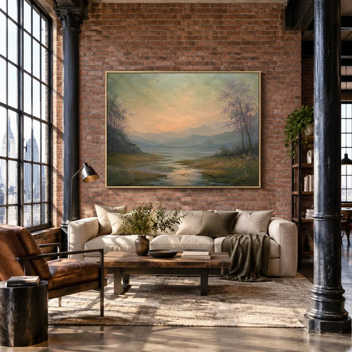Peinture à l'huile de paysages, de marines et de paysages urbains expressionnistes présentant un paysage atmosphérique, un paysage marin ou une composition inspirée de la ville.
