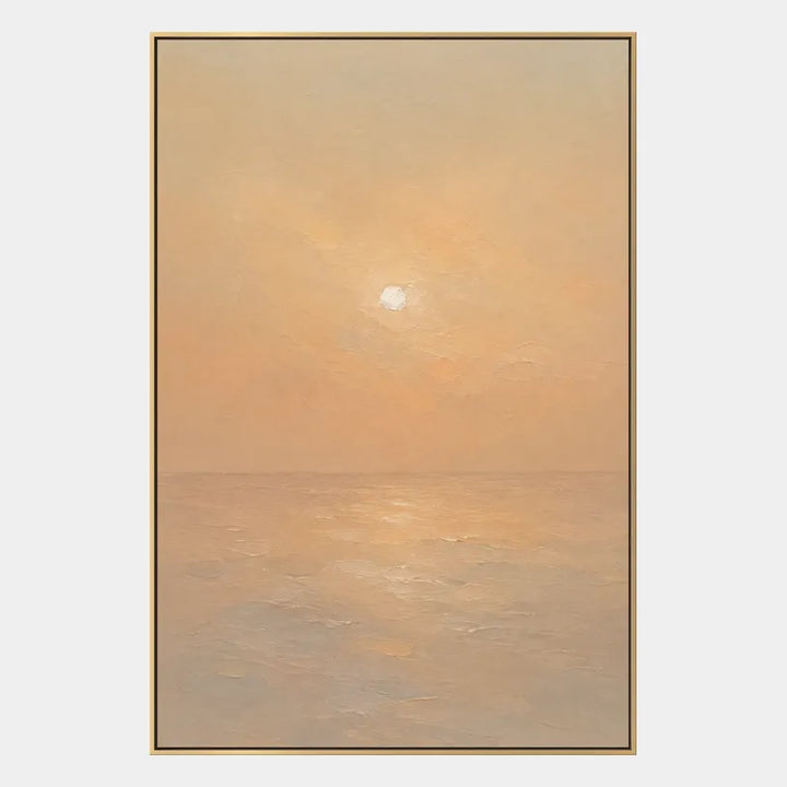 Peinture à l'huile de paysages, de marines et de paysages urbains expressionnistes présentant un paysage atmosphérique, un paysage marin ou une composition inspirée de la ville dans une palette beige.