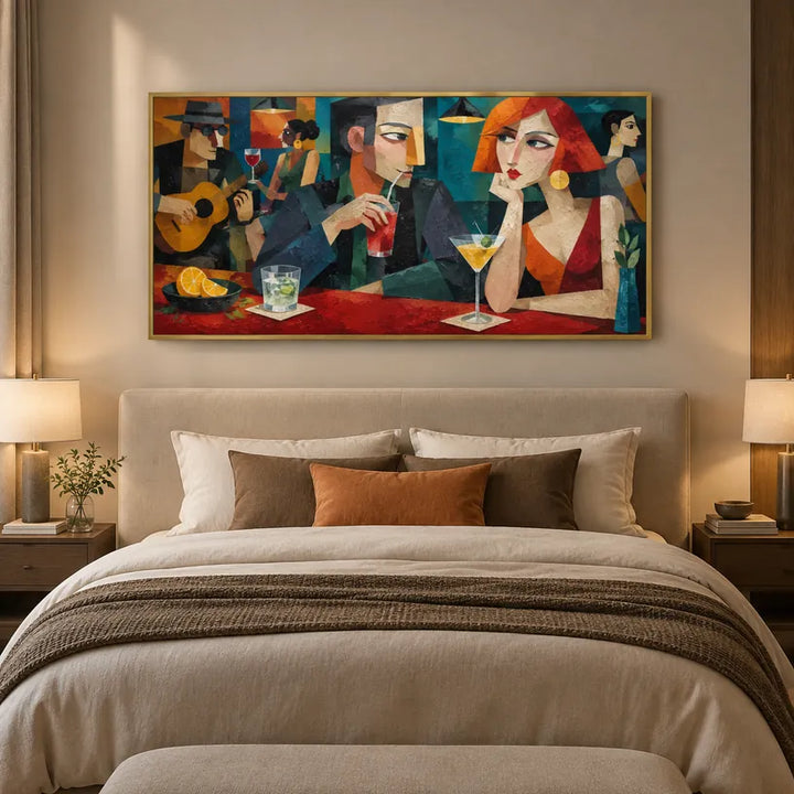 Peinture à l'huile de portraits et de figures pop représentant une figure ou un portrait expressif rendu avec des détails picturaux.