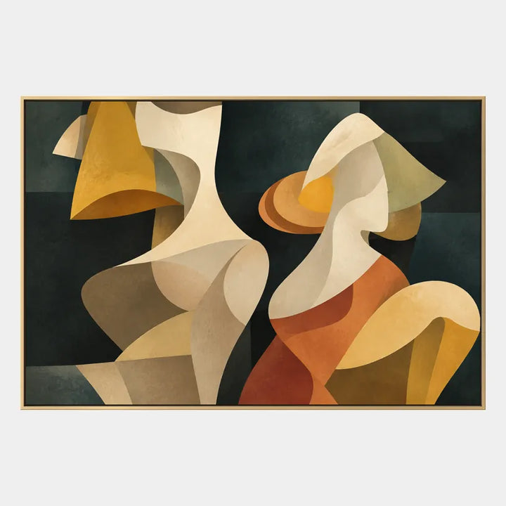 Peinture à l'huile pop abstraite et conceptuelle présentant des marques abstraites superposées, une texture et un mouvement pictural expressif.