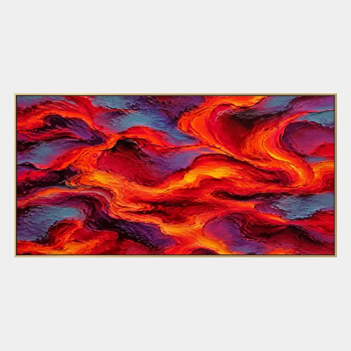 Peinture à l'huile abstraite et conceptuelle pop présentant des marques abstraites superposées, une texture et un mouvement pictural expressif dans une palette rouge.