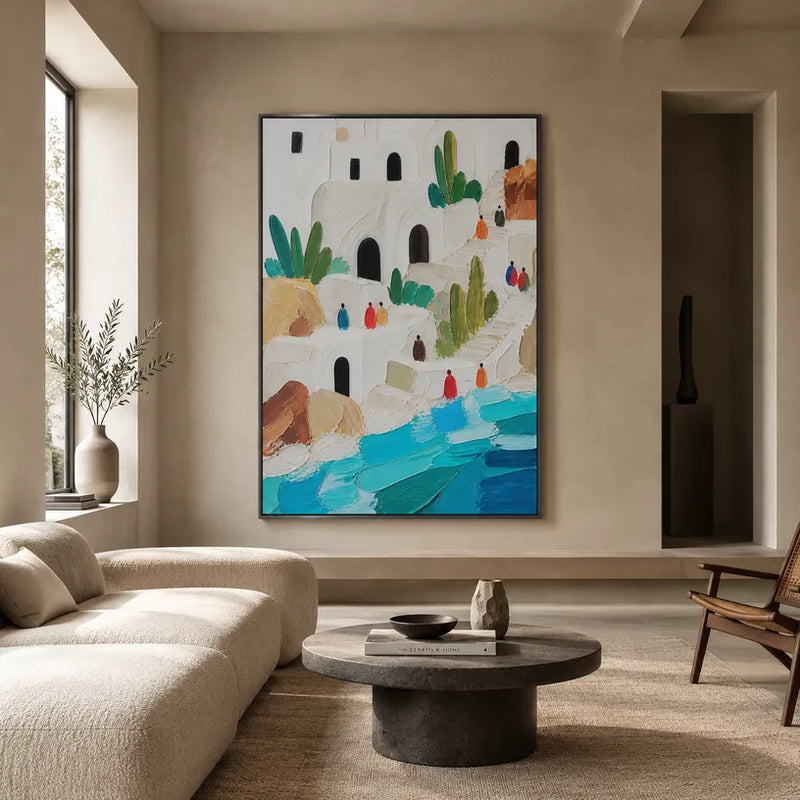 Dipinto a olio con paesaggi, paesaggi marini e paesaggi urbani dell'Espressionismo astratto, caratterizzato da un paesaggio atmosferico, da un paesaggio marino o da una composizione ispirata alla città in una tavolozza di grigi.
