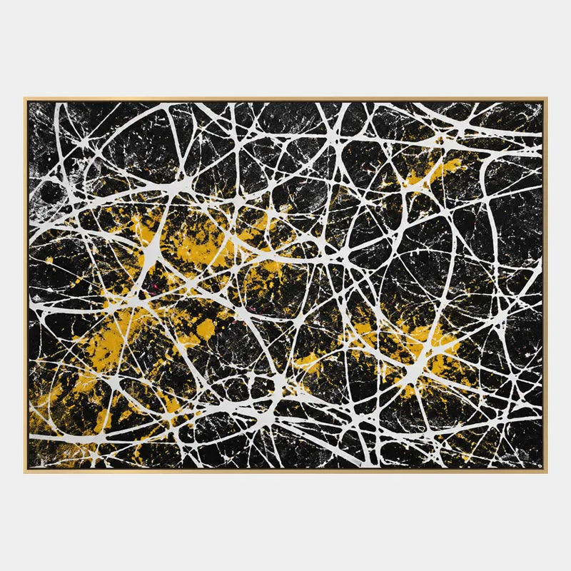 Abstraktes und konzeptuelles Ölgemälde des Abstrakten Expressionismus mit geschichteten abstrakten Zeichen, Textur und ausdrucksstarker malerischer Bewegung in einer Schwarz-Weiß-Palette.