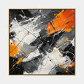 Espressionismo astratto Pittura a olio astratta e concettuale con segni astratti stratificati, consistenza e movimento pittorico espressivo.