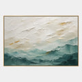 Pintura al óleo de paisajes, paisajes marinos y paisajes urbanos de expresionismo abstracto que presenta un paisaje atmosférico, un paisaje marino o una composición inspirada en una ciudad en una paleta verde.