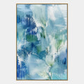 Espressionismo astratto Pittura a olio astratta e concettuale con segni astratti stratificati, consistenza e movimento pittorico espressivo in una tavolozza blu.