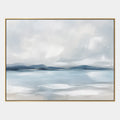 Peinture à l'huile de paysages, de marines et de paysages urbains d'expressionnisme abstrait présentant un paysage atmosphérique, un paysage marin ou une composition inspirée de la ville dans une palette bleue.