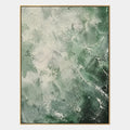 Espressionismo astratto Pittura a olio astratta e concettuale con segni astratti stratificati, consistenza e movimento pittorico espressivo in una tavolozza verde.