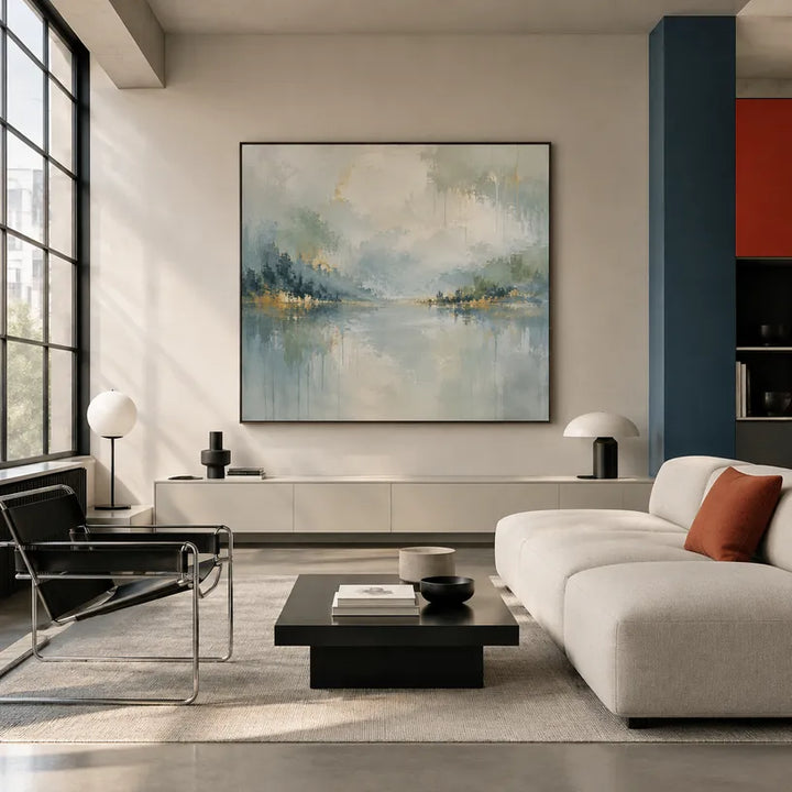 Abstract Expressionism landscapes & seascapes & cityscapes oil painting featuring an atmospheric landscape, seascape or city-inspired composition.