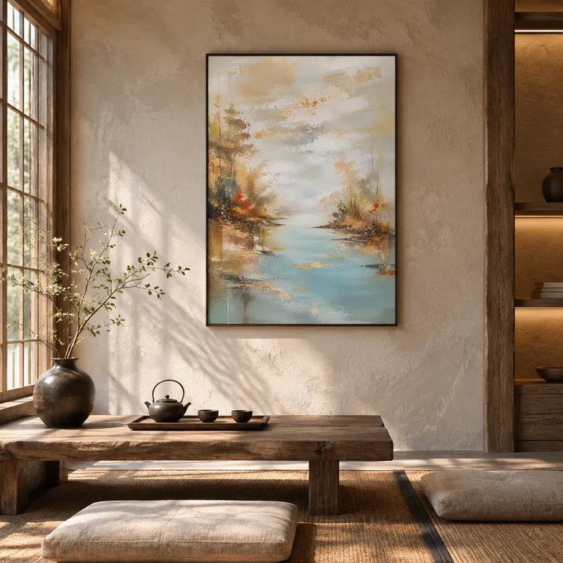 Pittura a olio di paesaggi, paesaggi marini e paesaggi urbani dell'Espressionismo astratto con un paesaggio atmosferico, un paesaggio marino o una composizione ispirata alla città.