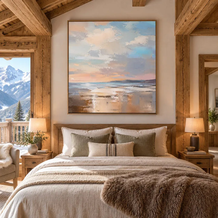 Abstract Expressionism landscapes & seascapes & cityscapes oil painting featuring an atmospheric landscape, seascape or city-inspired composition.