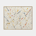 Peinture à l'huile abstraite et conceptuelle d'expressionnisme abstrait présentant des marques abstraites superposées, une texture et un mouvement pictural expressif dans une palette beige.