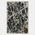 Espressionismo astratto Pittura a olio astratta e concettuale con segni astratti stratificati, consistenza e movimento pittorico espressivo in una tavolozza in bianco e nero.