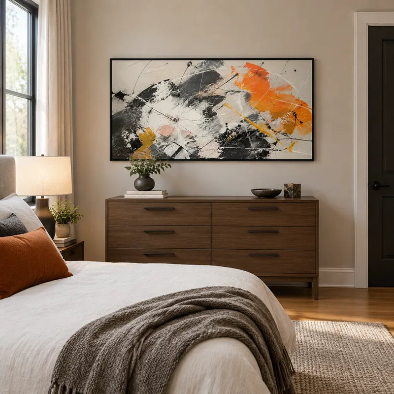 Espressionismo astratto Pittura a olio astratta e concettuale caratterizzata da segni astratti stratificati, consistenza e movimento pittorico espressivo.
