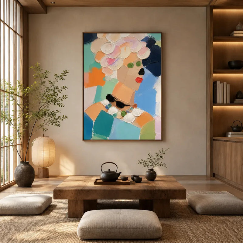 Peinture à l'huile abstraite et conceptuelle d'expressionnisme abstrait présentant des marques abstraites superposées, une texture et un mouvement pictural expressif.