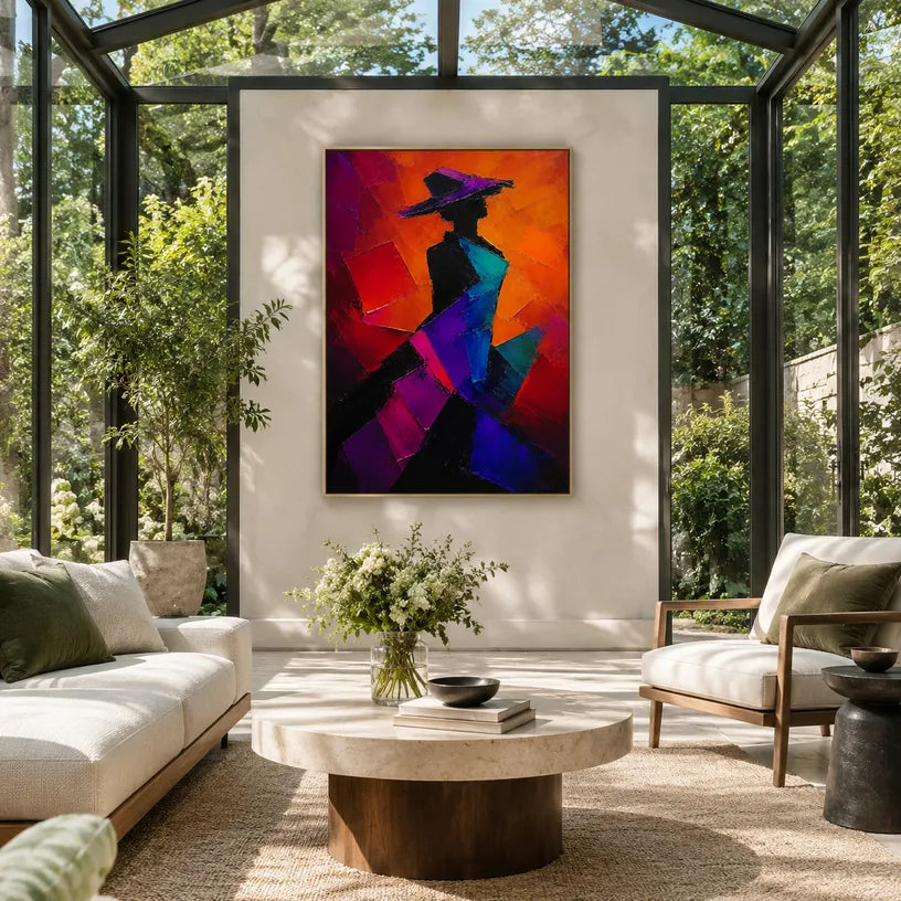 Abstract Expressionist portraiture & figure oil painting showing a stylized figure or portrait with expressive painterly shapes.