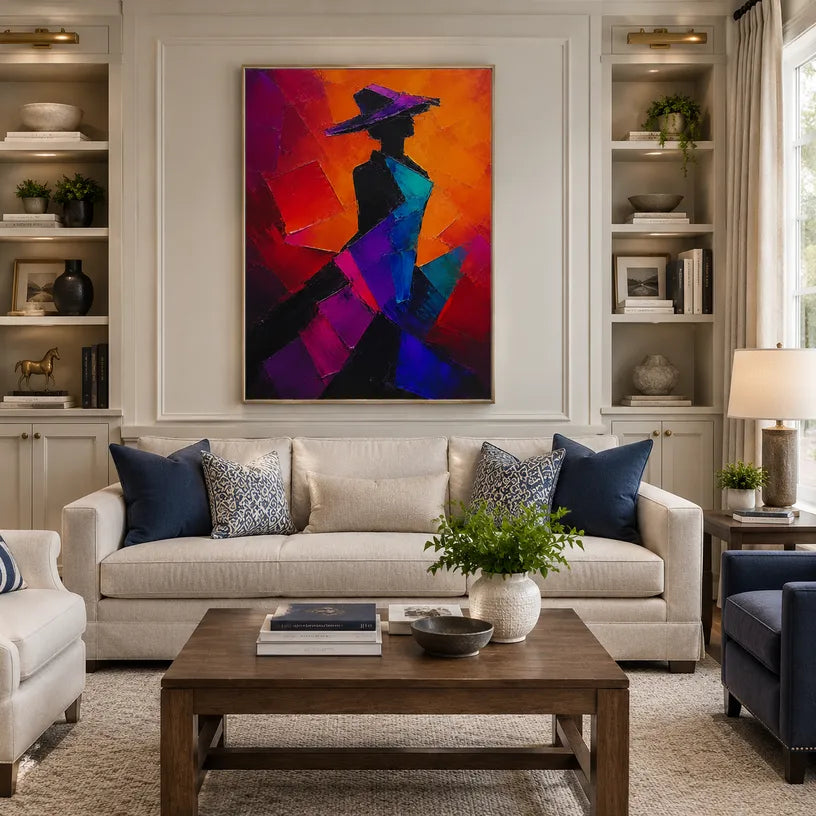 Abstract Expressionist portraiture & figure oil painting showing a stylized figure or portrait with expressive painterly shapes.