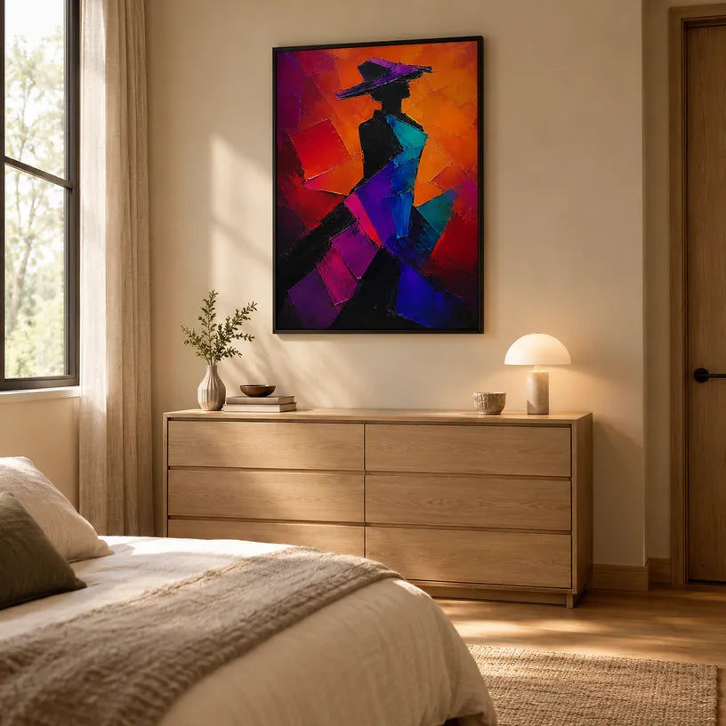 Abstract Expressionist portraiture & figure oil painting showing a stylized figure or portrait with expressive painterly shapes.