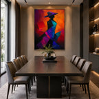 Abstract Expressionist portraiture & figure oil painting showing a stylized figure or portrait with expressive painterly shapes.
