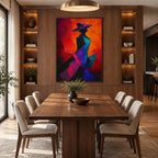 Abstract Expressionist portraiture & figure oil painting showing a stylized figure or portrait with expressive painterly shapes.
