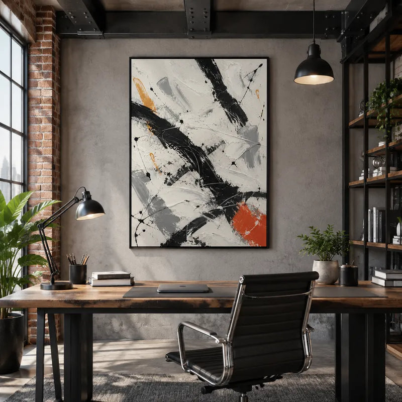 Espressionismo astratto Pittura a olio astratta e concettuale con segni astratti stratificati, consistenza e movimento pittorico espressivo in una tavolozza beige.