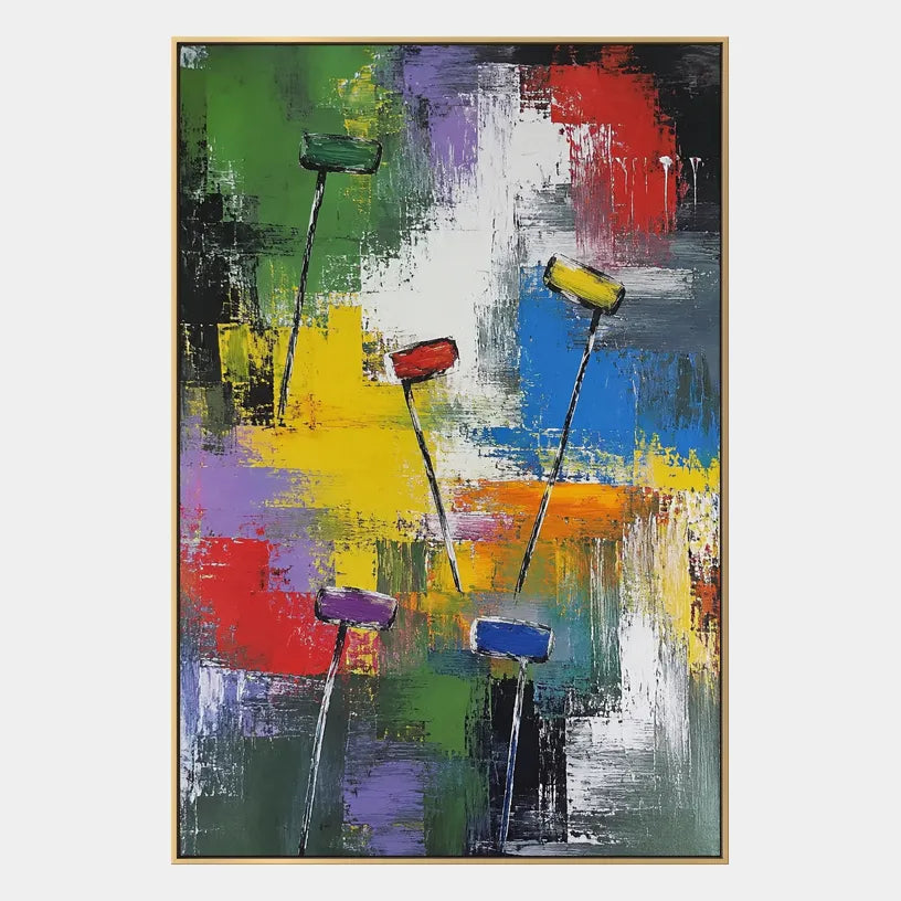 Abstract Expressionist abstract oil painting showing layered abstract marks, texture and expressive painterly movement.