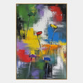 Peinture à l'huile abstraite et conceptuelle d'expressionnisme abstrait présentant des marques abstraites superposées, une texture et un mouvement pictural expressif.