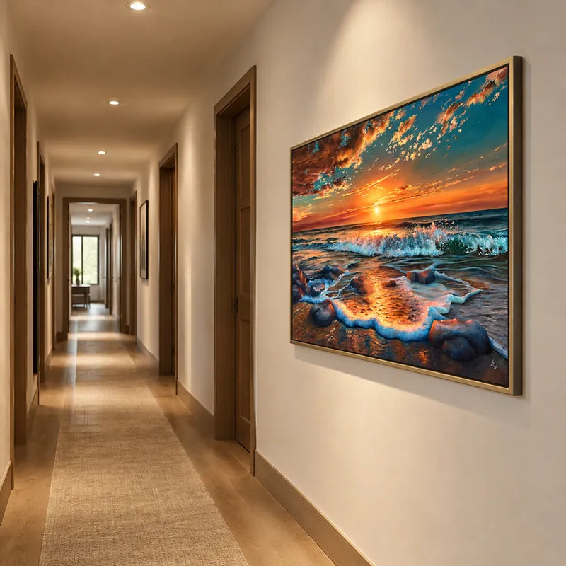Colorful landscapes & seascapes & cityscapes oil painting featuring an atmospheric landscape, seascape or city-inspired composition.