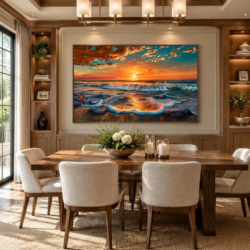 Colorful landscapes & seascapes & cityscapes oil painting featuring an atmospheric landscape, seascape or city-inspired composition.