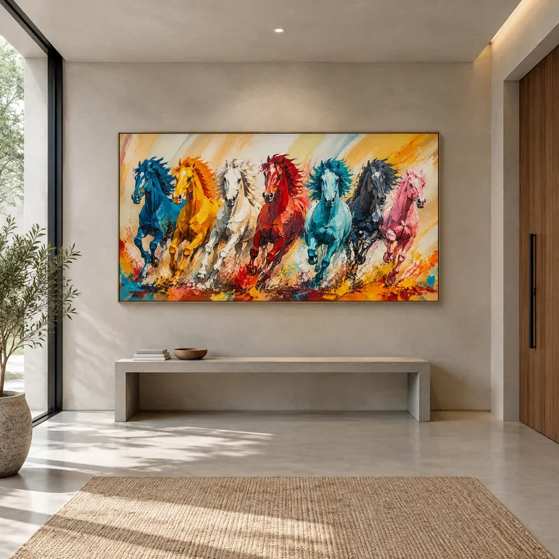 Colorful animals oil painting showing an expressive animal subject rendered with visible brushwork in a orange palette.