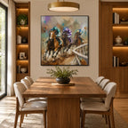 Expressionist animals oil painting showing an expressive animal subject rendered with visible brushwork in a brown palette.
