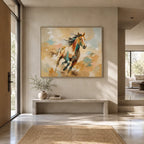 Expressionist animals oil painting showing an expressive animal subject rendered with visible brushwork in a orange palette.