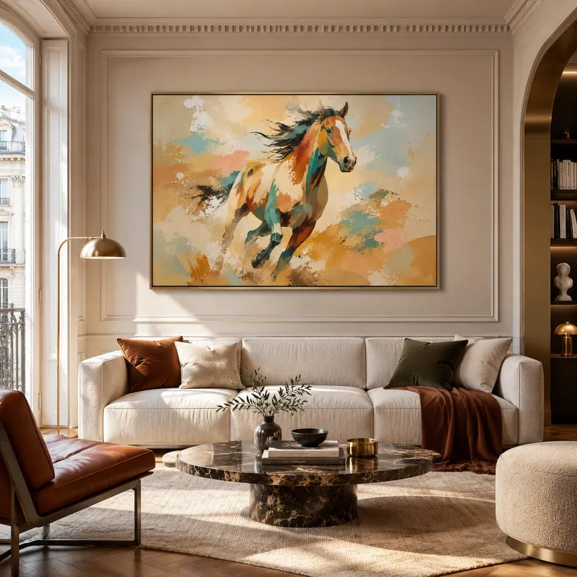 Expressionist animals oil painting showing an expressive animal subject rendered with visible brushwork in a orange palette.