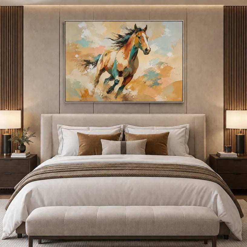 Expressionist animals oil painting showing an expressive animal subject rendered with visible brushwork in a orange palette.
