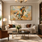Expressionist animals oil painting showing an expressive animal subject rendered with visible brushwork in a orange palette.