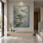 Expressionist floral/botanicals & nature oil painting showing botanical forms, flowers or trees arranged in a calm painterly composition in a grey palette.