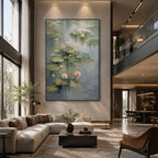 Expressionist floral/botanicals & nature oil painting showing botanical forms, flowers or trees arranged in a calm painterly composition in a grey palette.