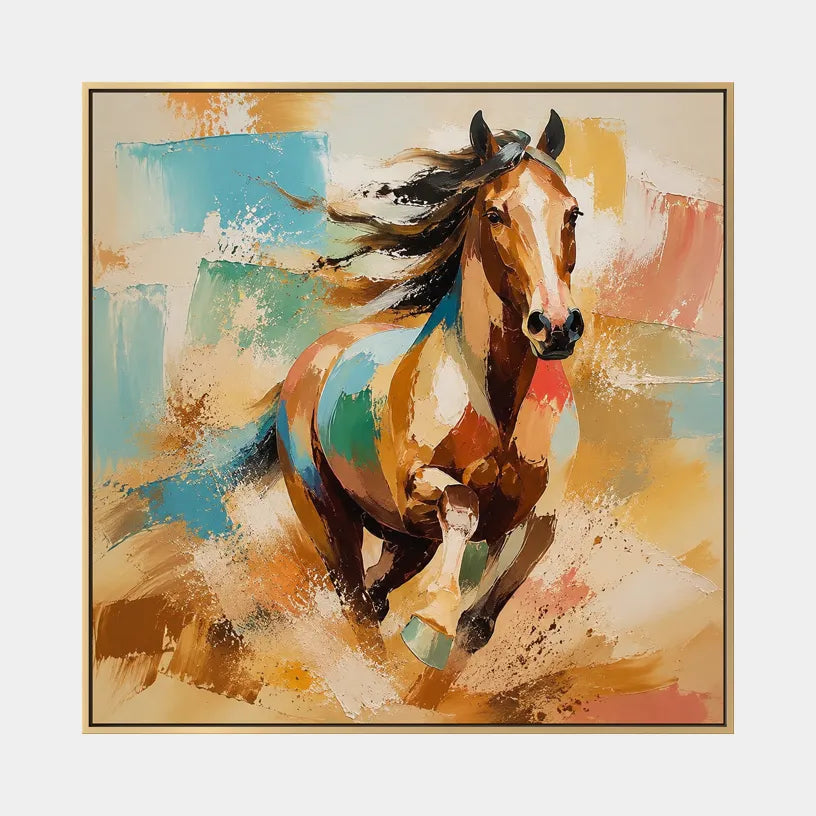 Expressionist animals oil painting showing an expressive animal subject rendered with visible brushwork in a orange palette.
