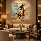 Expressionist animals oil painting showing an expressive animal subject rendered with visible brushwork in a orange palette.