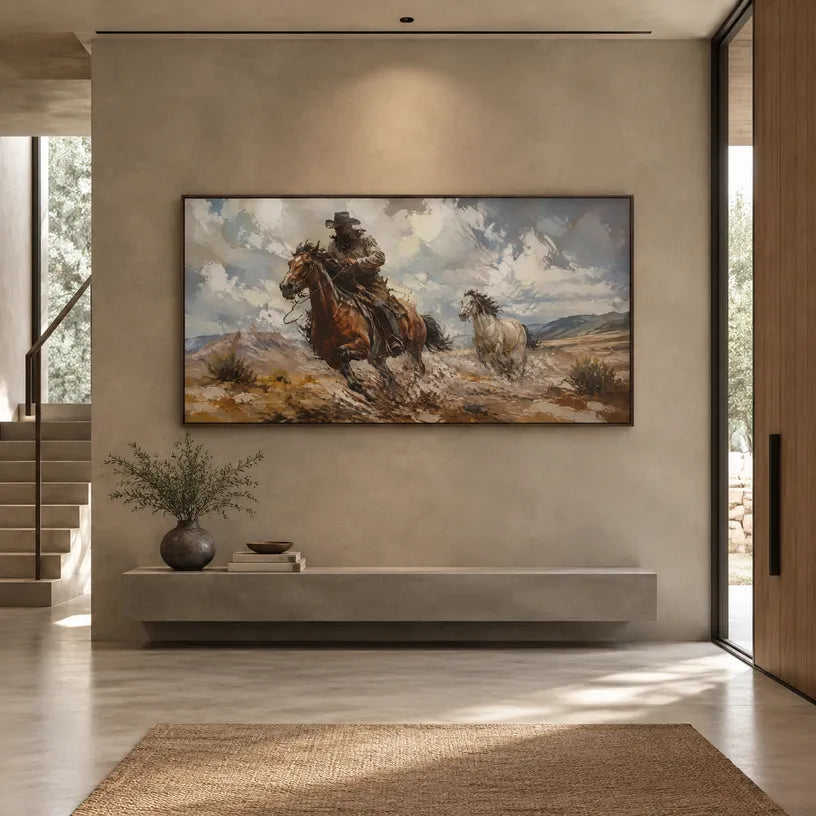 Expressionist animals oil painting showing an expressive animal subject rendered with visible brushwork in a brown palette.