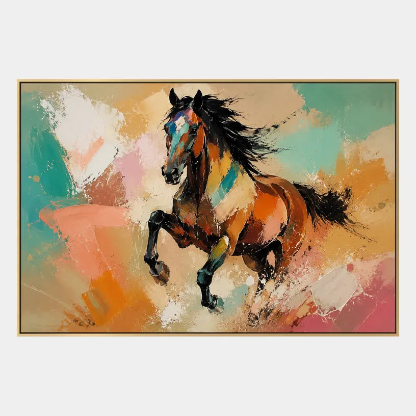 Expressionist animals oil painting showing an expressive animal subject rendered with visible brushwork in a orange palette.