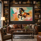 Expressionist animals oil painting showing an expressive animal subject rendered with visible brushwork in a orange palette.