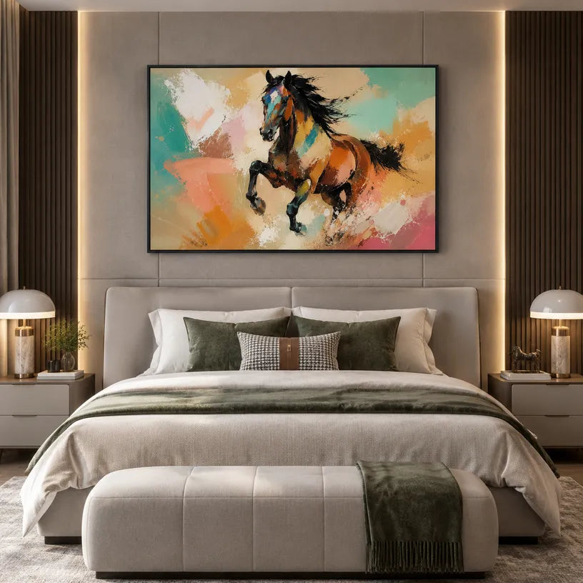 Expressionist animals oil painting showing an expressive animal subject rendered with visible brushwork in a orange palette.