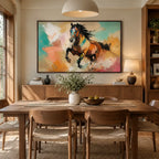 Expressionist animals oil painting showing an expressive animal subject rendered with visible brushwork in a orange palette.