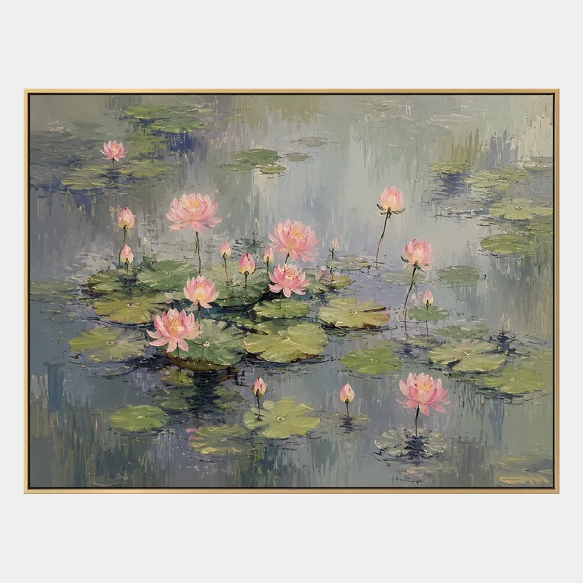 Expressionist floral/botanicals & nature oil painting showing botanical forms, flowers or trees arranged in a calm painterly composition in a grey palette.
