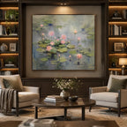 Expressionist floral/botanicals & nature oil painting showing botanical forms, flowers or trees arranged in a calm painterly composition in a grey palette.