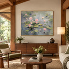 Expressionist floral/botanicals & nature oil painting showing botanical forms, flowers or trees arranged in a calm painterly composition in a grey palette.