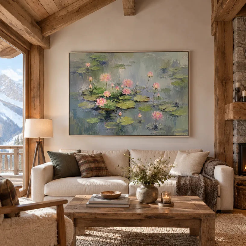 Expressionist floral/botanicals & nature oil painting showing botanical forms, flowers or trees arranged in a calm painterly composition in a grey palette.