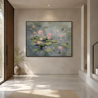 Expressionist floral/botanicals & nature oil painting showing botanical forms, flowers or trees arranged in a calm painterly composition in a grey palette.