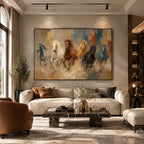 Expressionist animals oil painting showing an expressive animal subject rendered with visible brushwork in a orange palette.